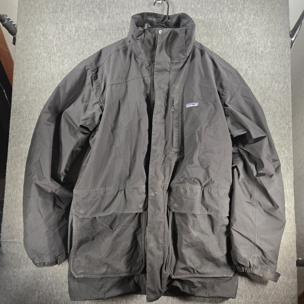 Patagonia Jacket Mens XL Black Battersea Down Parka Zipout 600 Fill Goose‎ H2no